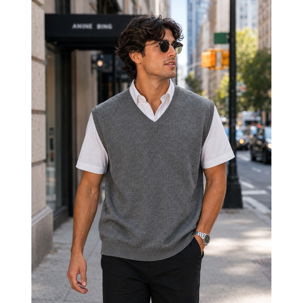 IZOD Mens V-Neck Sweater Vest Carbon Heather‎ Gray XL 45FS741011 NWT